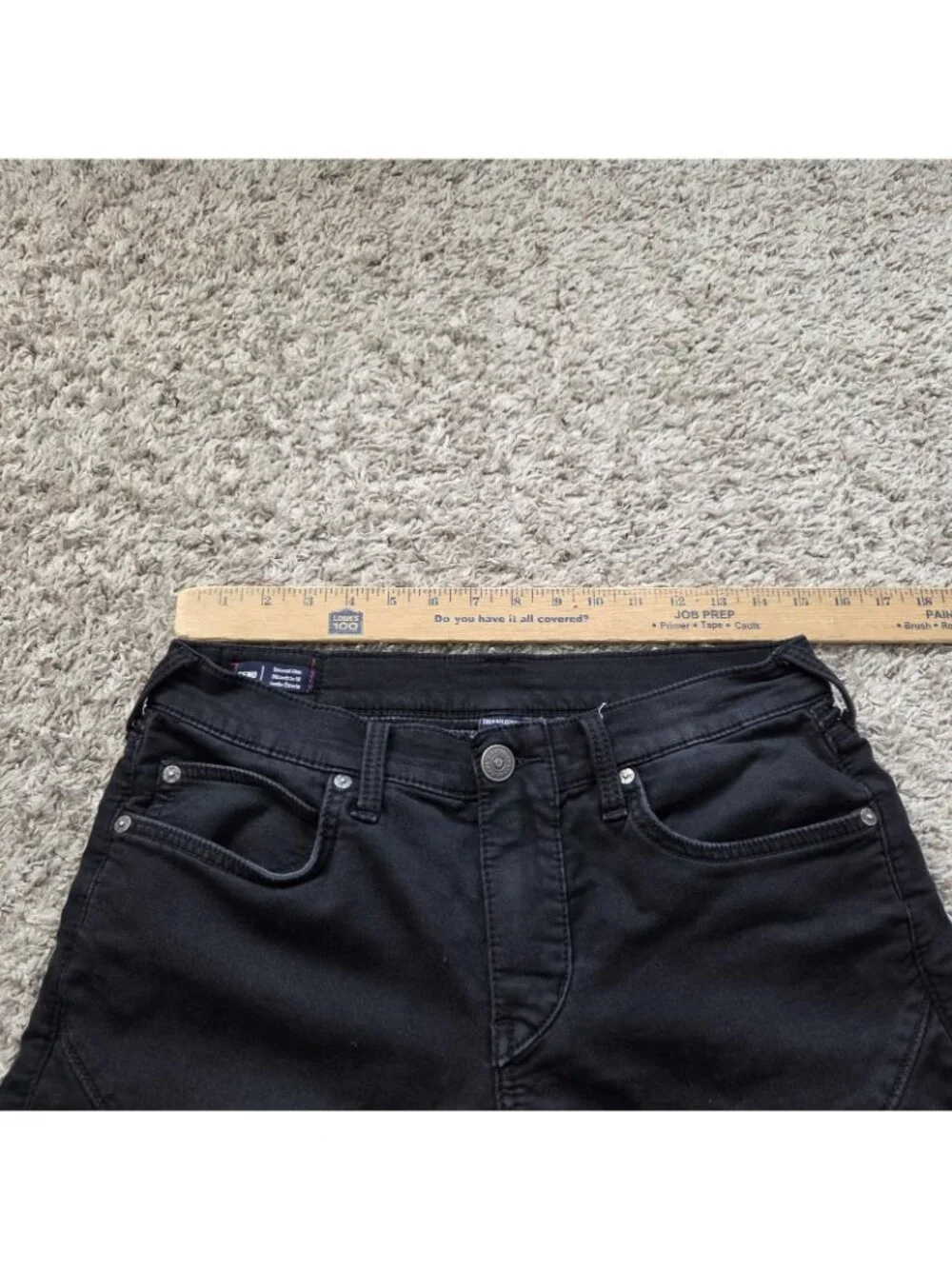 True Religion Jeans Mens 28x33 Geno Relaxed Slim Black Dark Wash Stretchy Denim